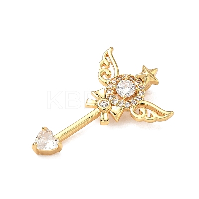 Brass Micro Pave Clear Cubic Zirconia Pendants KK-H526-04B-G-1
