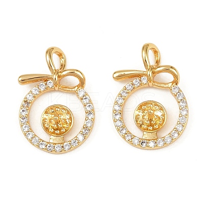 Brass Micro Pave Clear Cubic Zirconia Peg Bails KK-B137-16G-1