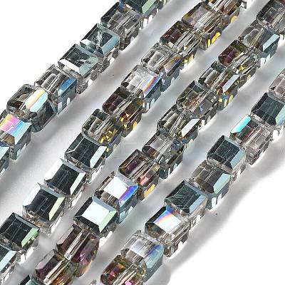 Electroplate Glass Beads Strands EGLA-H108-01A-HP01-1