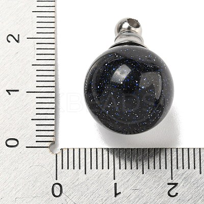 Synthetic Blue Goldstone Perfume Bottle Pendants G-K338-22P-10-1