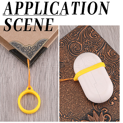 45Pcs 3 Style Silicone Rings with 1Pc Rubber Necklace Lanyard Anti-Lost Pendant Holder DIY-GF0008-18-1
