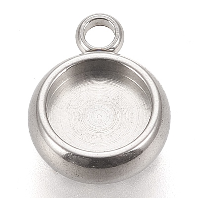 Tarnish Resistant 304 Stainless Steel Pendant Cabochon Settings STAS-K202-03B-P-1