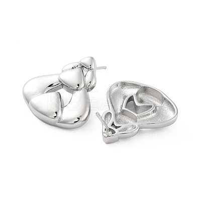 Hollow Teardrop Brass Stud Earrings EJEW-Q811-10P-1