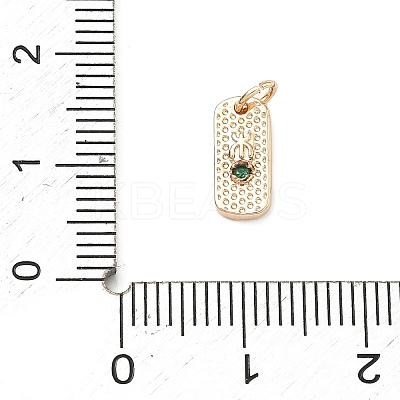 Five Elements Theme Brass Micro Pave Clear Cubic Zirconia Charms KK-F934-02B-G-1
