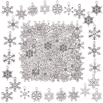 120Pcs 12 Style Tibetan Style Alloy Pendants TIBE-SC0001-63-1