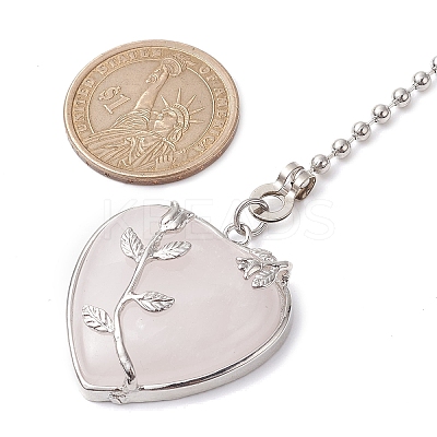 Heart Natural Rose Quartz Ceiling Fan Pull Chain Extenders FIND-JF00118-02-1