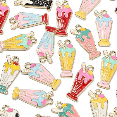 40Pcs 8 Styles Alloy Enamel Pendants ENAM-CJ0003-15-1