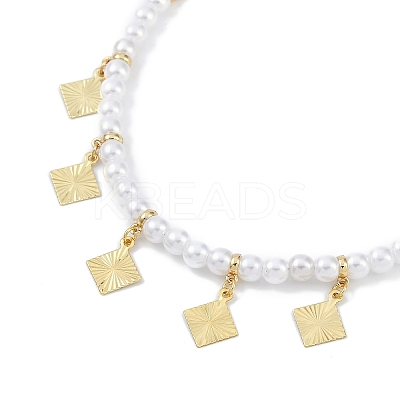 6mm Round ABS Imitation Pearl Beaded Necklaces NJEW-P317-12A-G-1