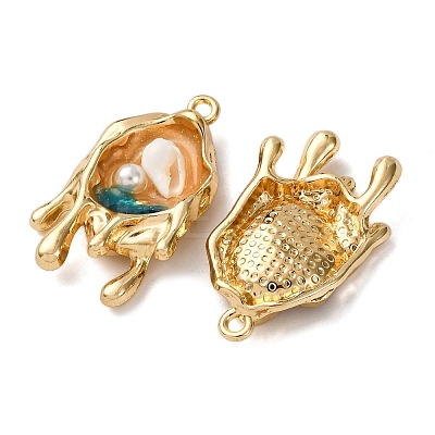 Light Gold Tone Alloy Enamel Pendants ENAM-B028-29KCG-1
