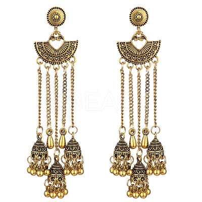 Alloy Fan Tassel Chandelier Earrings FS-WG889C6-02-1