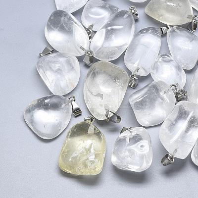 Natural Quartz Crystal Pendants G-T122-32C-1