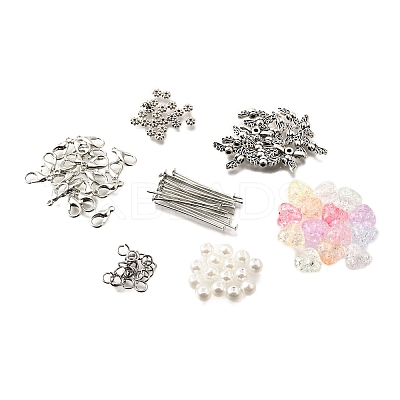 DIY ABS Plastic Imitation Pearl Angel Pendant Making Kits DIY-FP0001-44-1