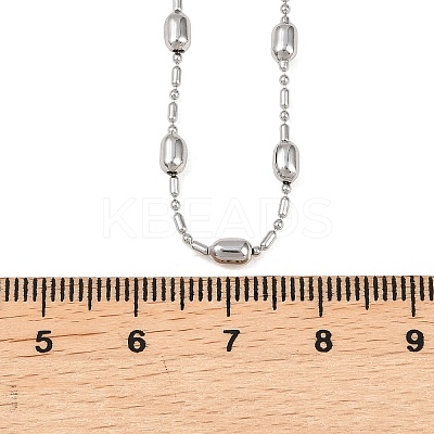 Brass Oval Ball Chain Necklaces for Men Women NJEW-L012-03P-1