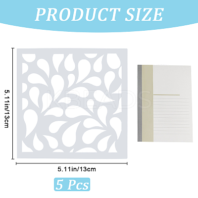 5 Sheets Geometric PET Hollow Out Drawing Painting Stencils DIY-GF0009-79-1