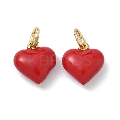 Brass Enamel Charms KK-G548-05G-1