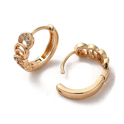 Brass Micro Pave Cubic Zirconia Hoop Earring EJEW-C073-46KCG-1
