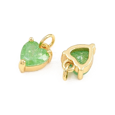 Brass Pave Cubic Zirconia Charms KK-Q085-08G-08-1