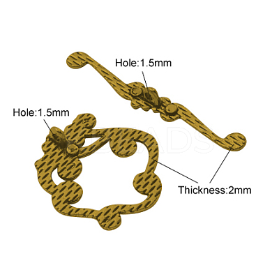 Alloy Toggle Clasps PALLOY-2152-AG-NR-1