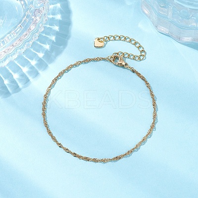 304 Stainless Steel Singapore Chains Bracelets BJEW-JB11501-1