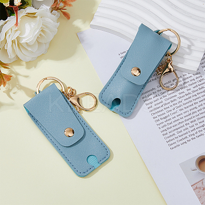 PU Leather Lipstick Holder Keychains AJEW-WH0270-203B-1