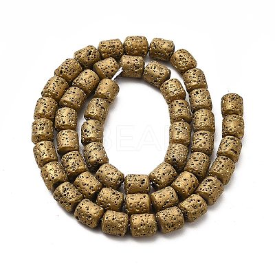 Electroplated Natural Lava Rock Beads Strands G-G984-16B-1