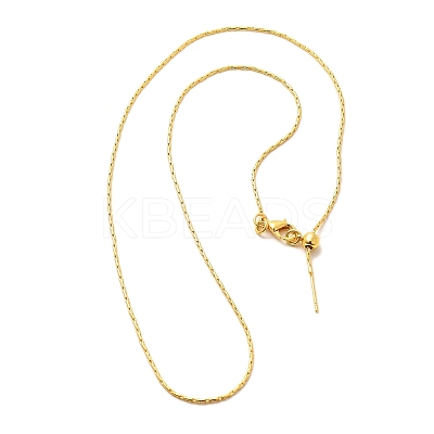 1mm Rack Plating Brass Boston Link Chain Adjustable Slider Necklaces for Women Men MAK-L044-37G-1
