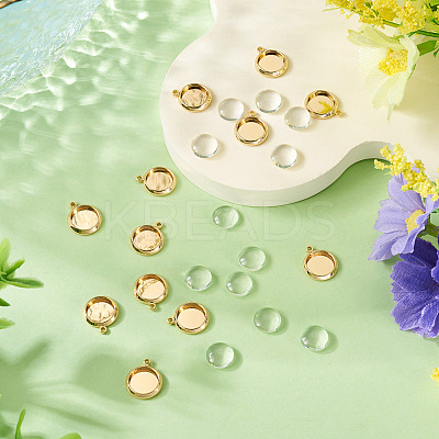12Pcs Brass Pendant Cabochon Settings KK-TA0003-10A-1