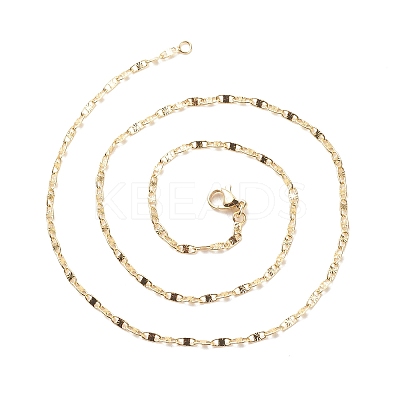 Brass Oval Link Chains Necklace for Women LS-NJEW-P265-09G-1