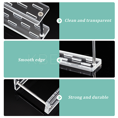 Transparent Acrylic Earring Try-On Stick Organizer Stands EDIS-WH0030-35-1
