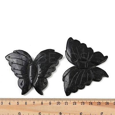 Natural Black Gold Gemstone Carved Beads G-G202-02-1