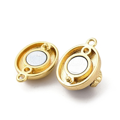 Brass Red Agate Magnetic Clasps KK-C066-15G-1