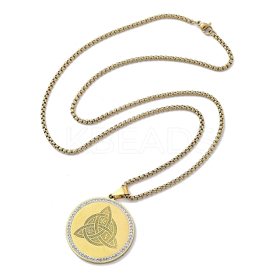 201 Stainless Steel Rhinestone Pendant Necklaces for Women LS-NJEW-U021-06P-1