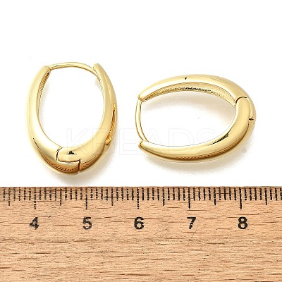 Oval Brass Hoop Earrings EJEW-Z086-08G-1