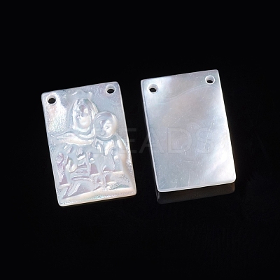 Natural White Shell Pendants for Mother's Day SSHEL-D083-32A-1