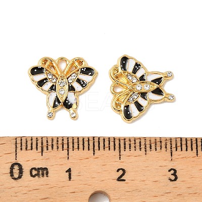 304 Stainless Steel with Crystal Rhinestone Enamel Charms STAS-G358-06G-04-1