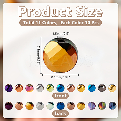 110Pcs 11 Colors Electroplate Glass Beads GLAA-AR0001-75-1