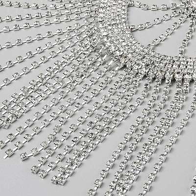 Bohemian Rhinestone Mesh Headpiece Cap AJEW-WH20017-83S-1