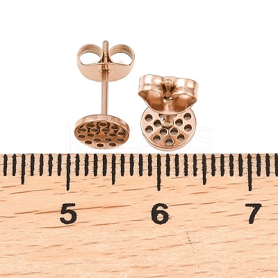 304 Stainless Steel Stud Earring Findings Ion Plating(IP) STAS-P434-06A-RG-1