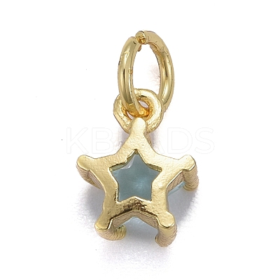 Brass Micro Pave Cubic Zirconia Pendants KK-P192-10-G02-1