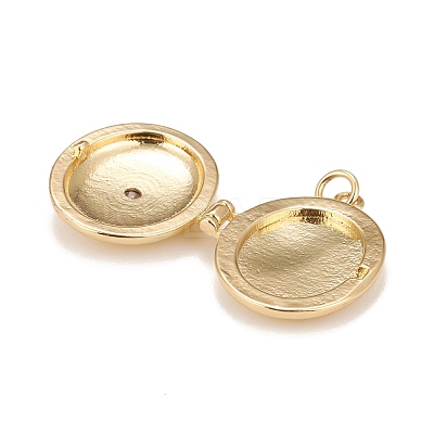 Brass Micro Pave Cubic Zirconia Locket Pendants KK-A161-37G-1