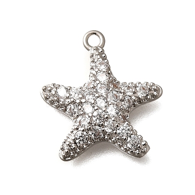 Brass Micro Pave Cubic Zirconia Pendants KK-M313-23P-1
