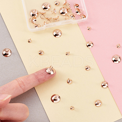 50Pcs 5 Style 304 Stainless Steel Bead Cap Pendant Bails STAS-CD0001-16-1