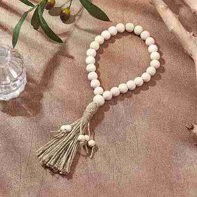 Handmade Wood Beads Door Hanging Ornaments HJEW-JM02971-1