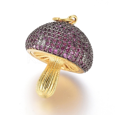 Brass Micro Pave Cubic Zirconia Pendants ZIRC-L085-80BG-1