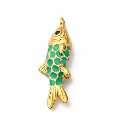 304 Stainless Steel Enamel Pendants STAS-I331-28G-1