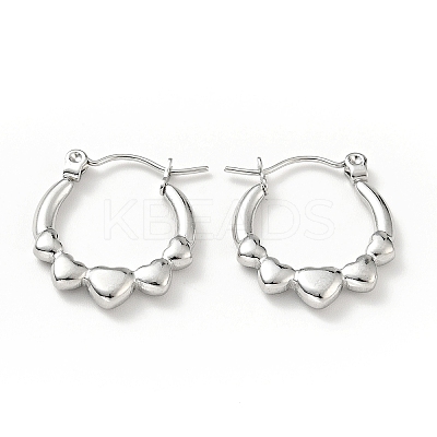 Non-Tarnish 304 Stainless Steel Heart Wrap Hoop Earrings for Women LS-EJEW-G293-13P-1