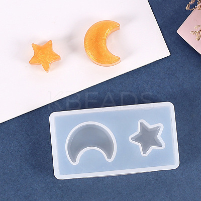 Astronomy Theme Moon and Star Silicone Molds X-DIY-L005-05-1