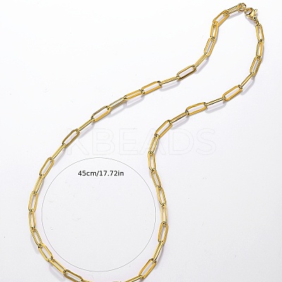 201 Stainless Steel Minimalist Paperclip Chain Necklaces for Women PQ9782-1