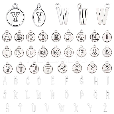 4Bags 2 Styles Tibetan Style Zinc Alloy 26 Letters Pendants FIND-SC0017-57AS-1