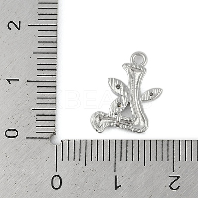 Brass Crystal Rhinestone Letter Links Connector Charms KK-S395-06P-L-1